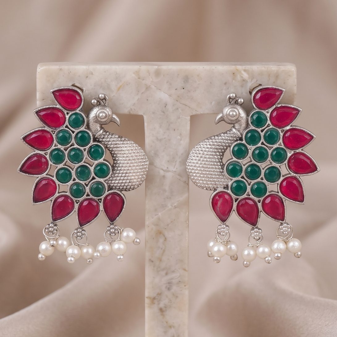 Mayil Studs - Red